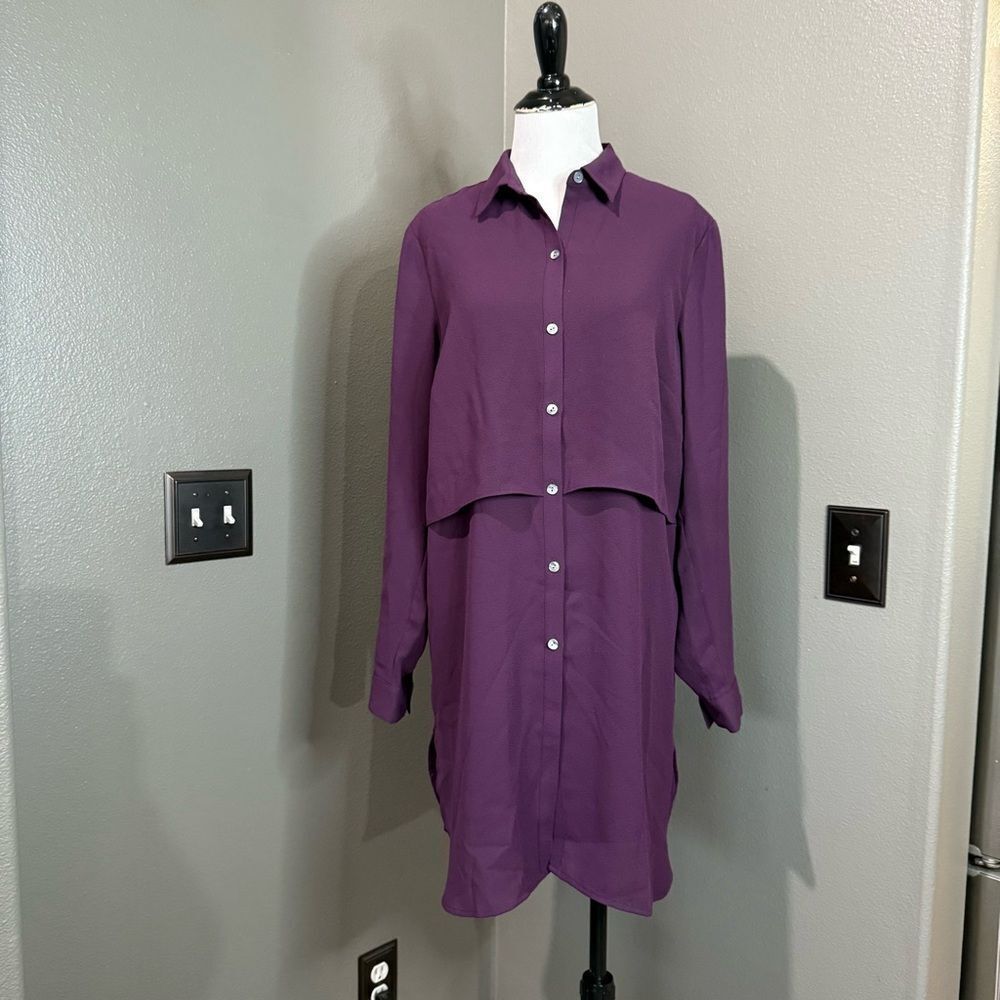 J. Jill Purple Button Down Shirt